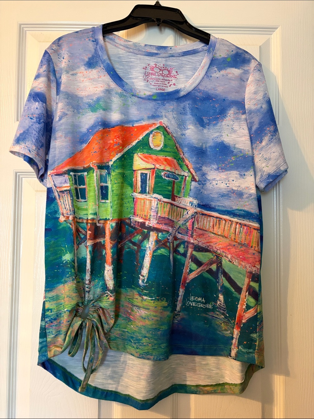 Leoma Lovegrove colorful Beach House Graphic Tee - Green/Blue/Orange